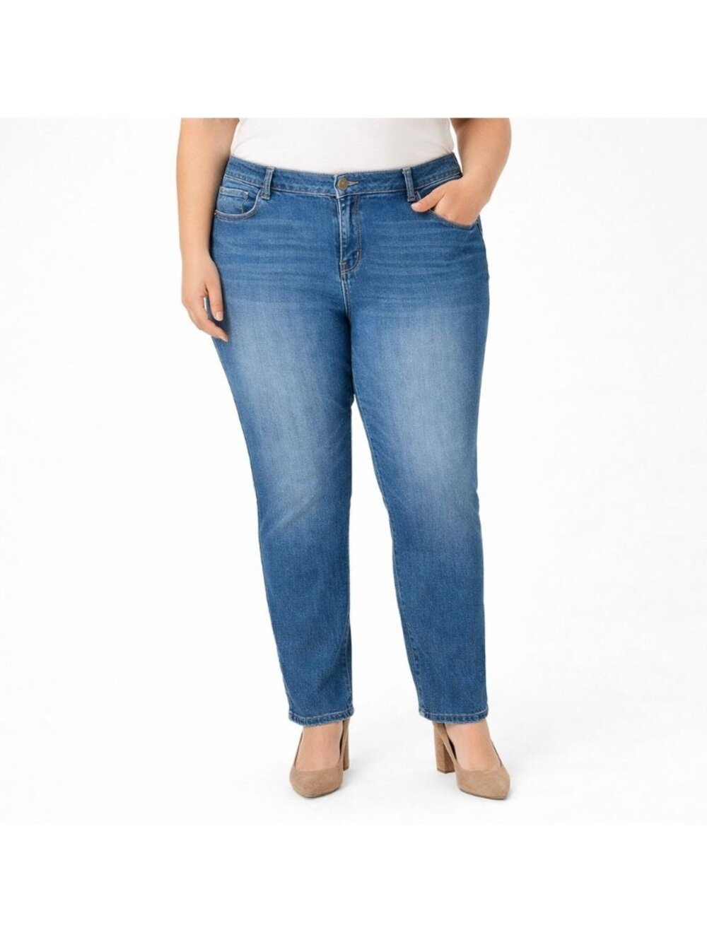 Democracy Womens Jeans Ab Technology Skinny Light Wash Stretch Denim Size 24W